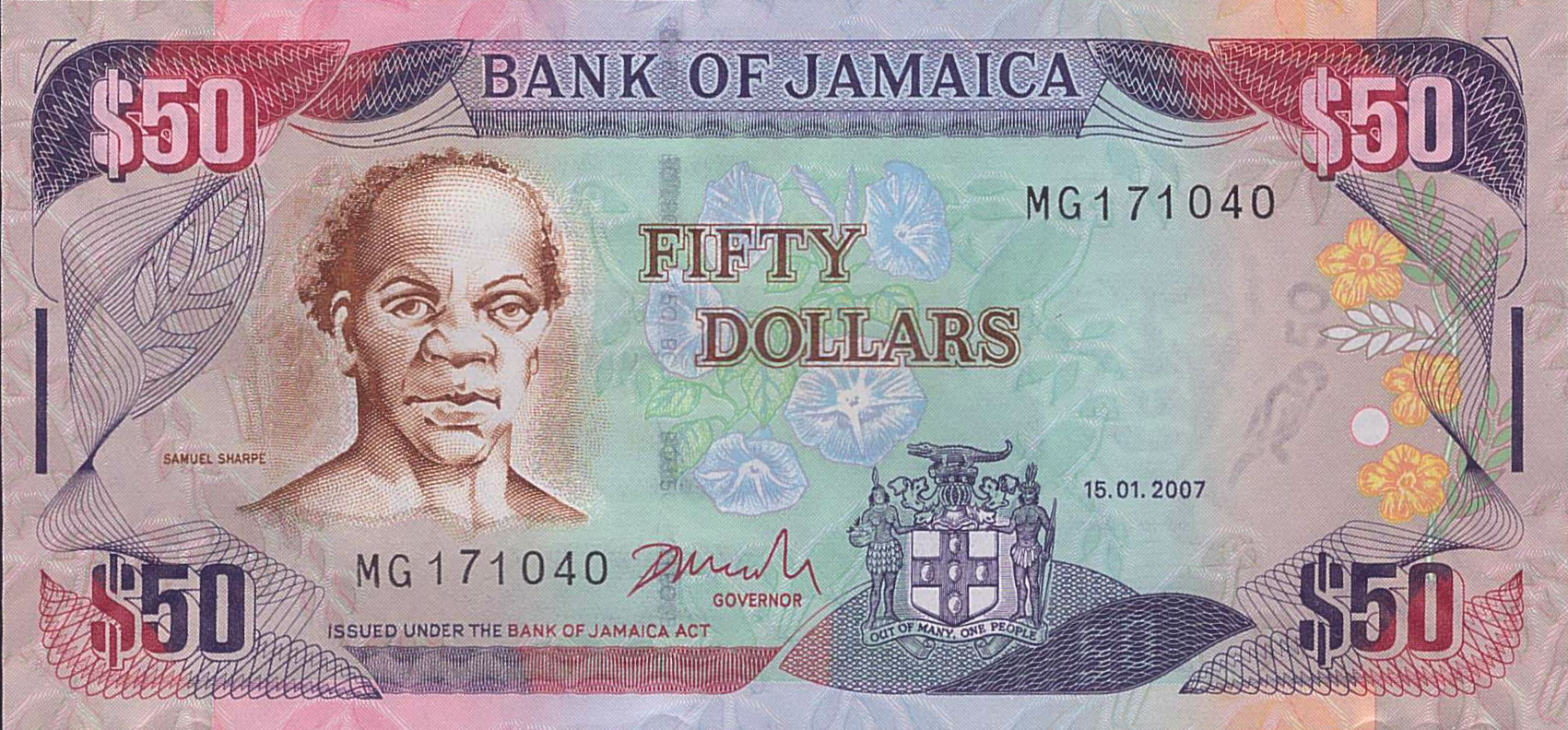 Jamaica 50 2007 UNC P-83/b